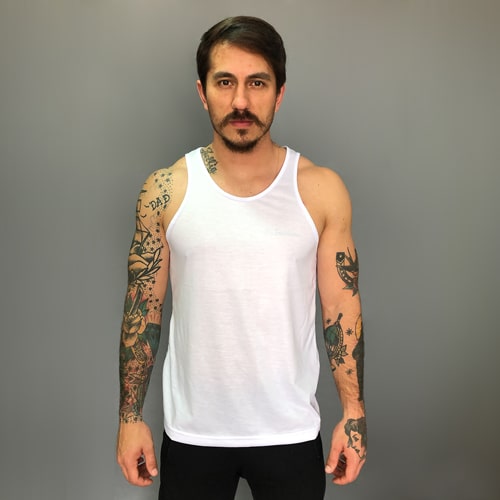 Camiseta Regata, Masculina - Poliéster – Branca – Linha Flat RWS - Camisetas  Personalizadas em Curitiba